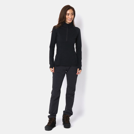 Mountain Hardwear 長袖拉鍊排汗衣 女 黑 Ghee Long Sleeve 1/4 Zip 1851711